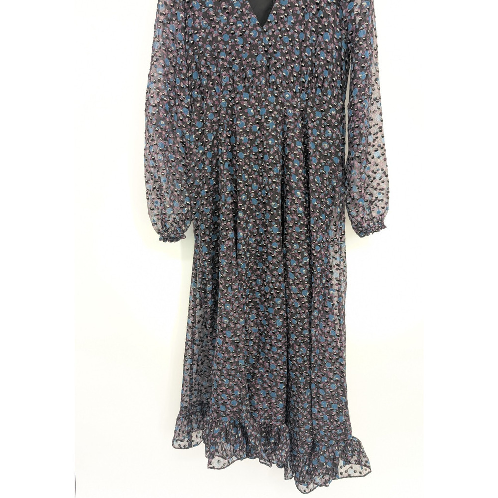 Maje Women’s Ravena Floral Burnout Ruffle Maxi Dress Size 1 Small 2D451 - Picture 4 of 10